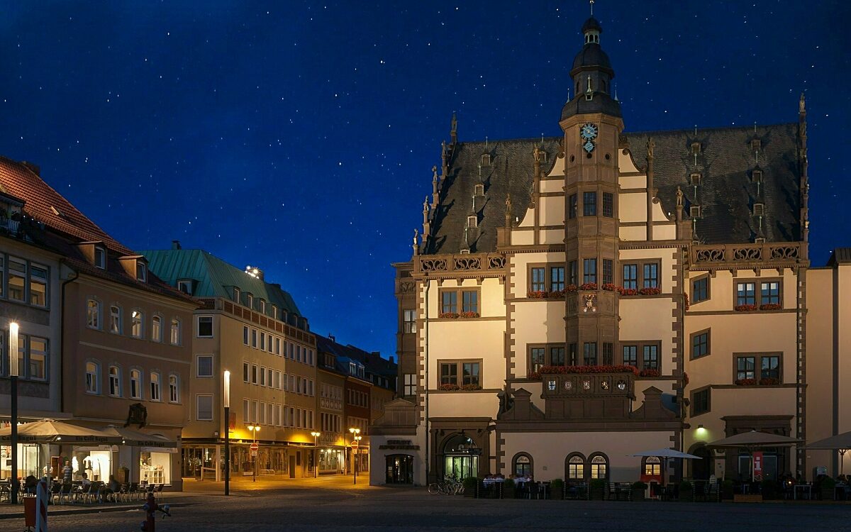 Das Rathaus in Schweinfurt bei Nacht Das Rathaus in Schweinfurt bei Nacht